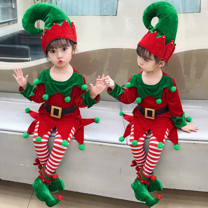 Christmas Children's Elf Dress Suit Costume