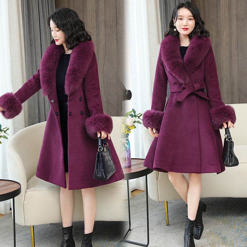 Double-sided Woolen Coat Women's Korean-style Thickened