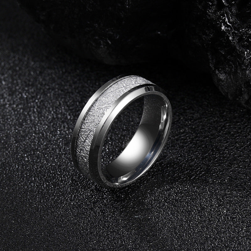 Ice Silk Foil Men's Titanium Steel Fog Ring