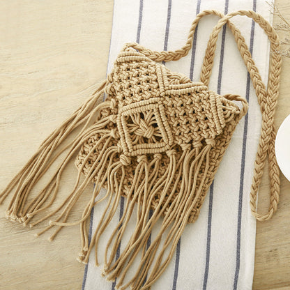 Women's Fashion Retro Tassel Crossbody Straw Bag