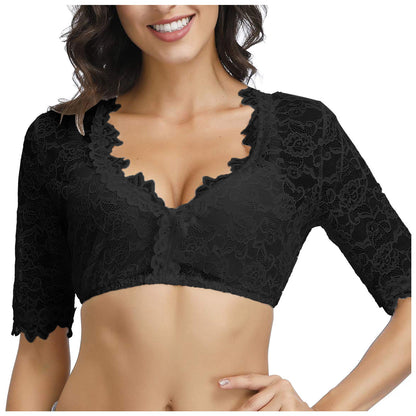 Cross-border Halloween Beer Festival Base Lace Stitching Small Shirt Top