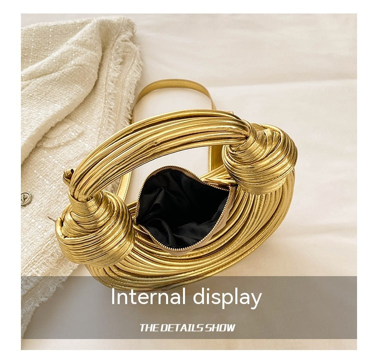 Instafamous Metal Noodles Underarm Bag Fashion Shiny Surface