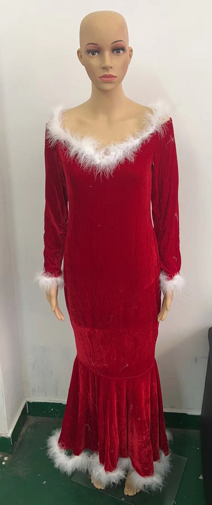 Red Christmas Girl Outfit Dress