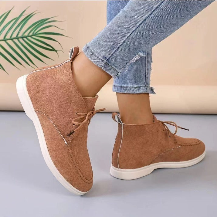 Flat Ankle Boots Lace-up Single-layer Ankle Boots Versatile Casual