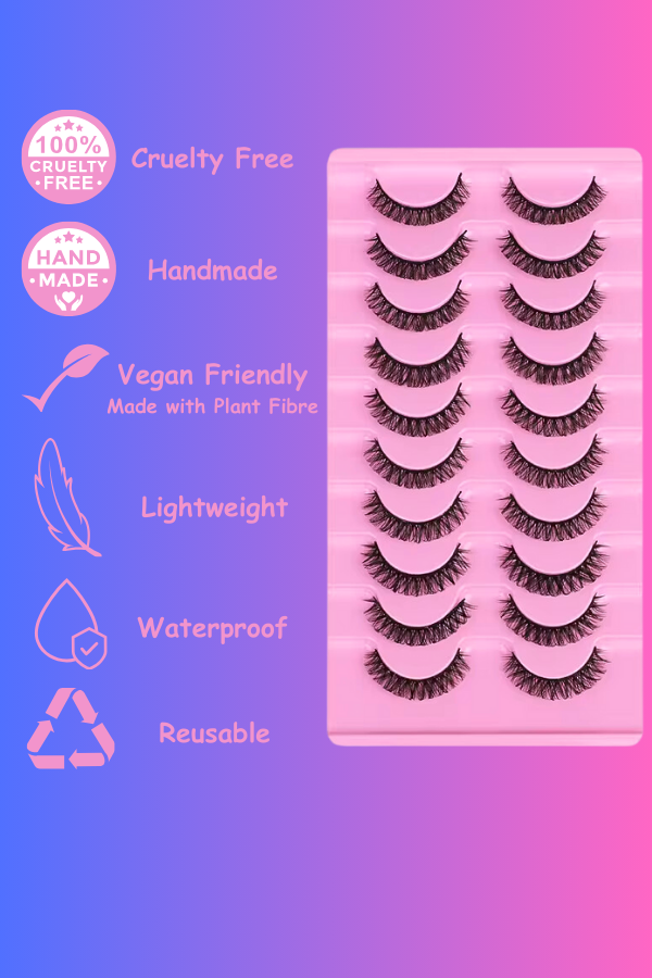 False Eyelashes Lightweight Faux Mink (10-Pair)