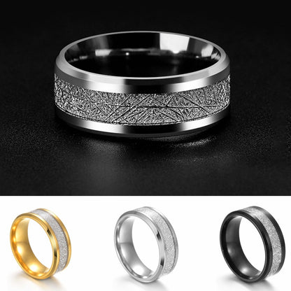 Ice Silk Foil Men's Titanium Steel Fog Ring