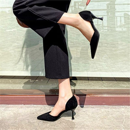 New Stiletto Heel Pointed Black High Heels