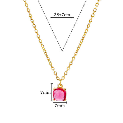 Simple Necklace Women's Niche Design Micro-inlaid Color