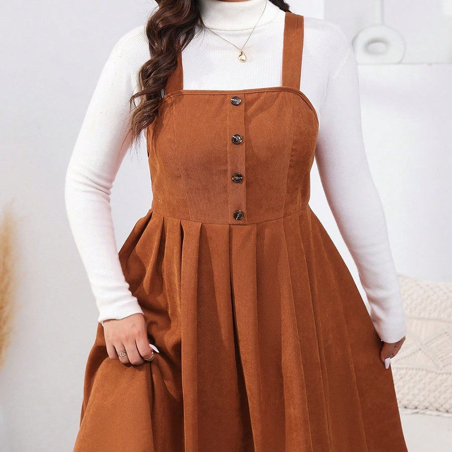 Plus Size Women's Suspender Dress