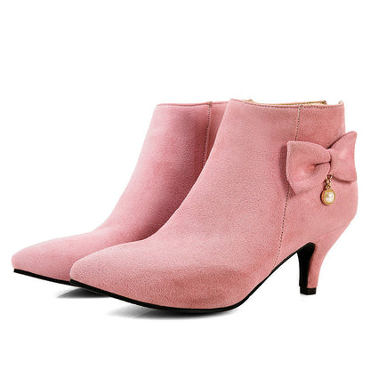 Pointed Toe Stiletto Martin Boots Women's Autumn And Winter