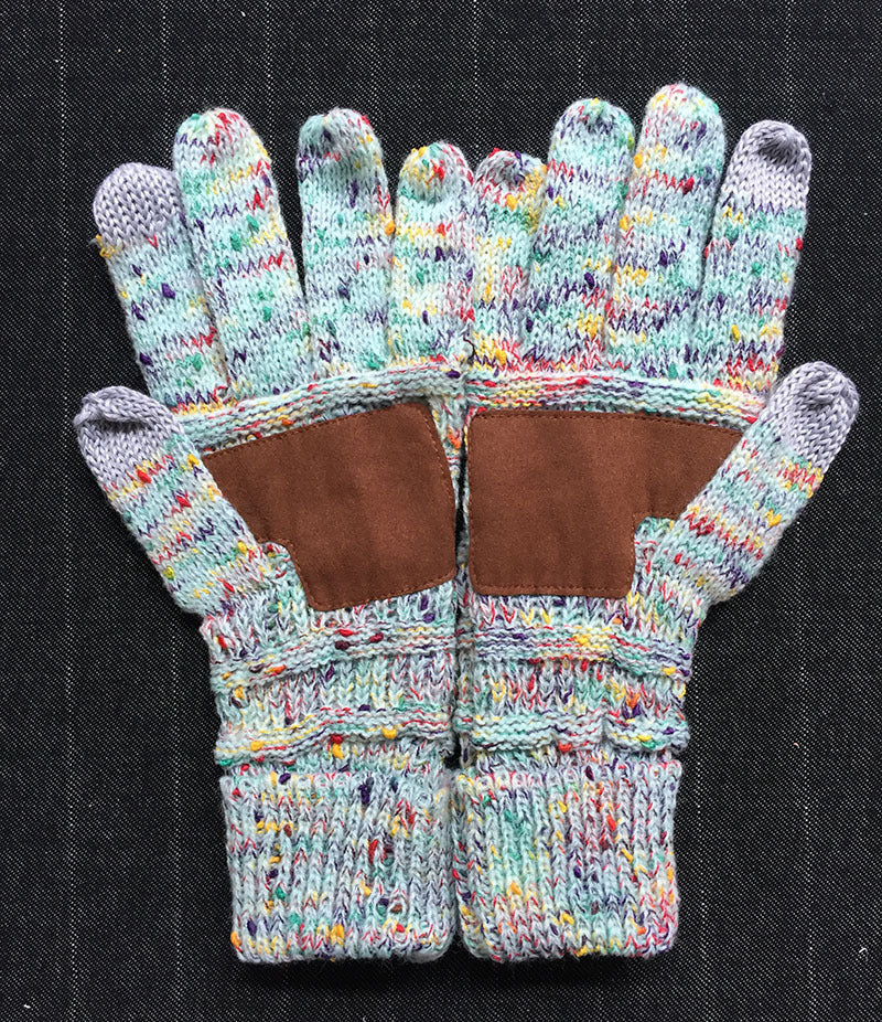 European And American Wool Knitted Turn-over Labeling Touch Screen Gloves