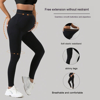 Pregnant Women Seamless Belly Support Outer Wear Yoga Pants