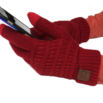 European And American Wool Knitted Turn-over Labeling Touch Screen Gloves