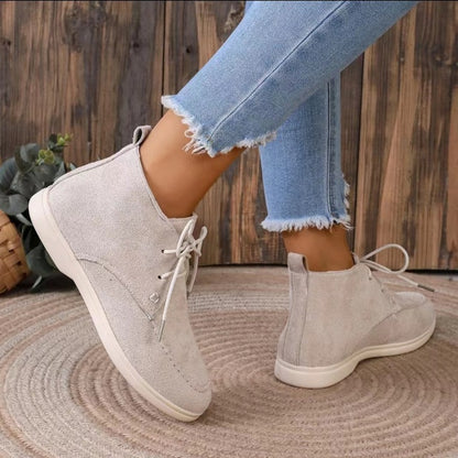 Flat Ankle Boots Lace-up Single-layer Ankle Boots Versatile Casual