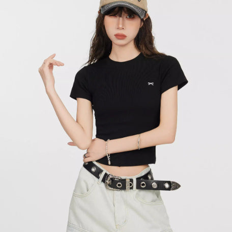 American-style Black Shoulder Short Sleeve