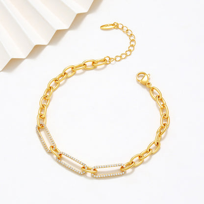 European And American Fashion Metal Thick Chain Bracelet Female Light Luxury Minority