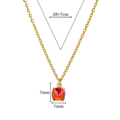 Simple Necklace Women's Niche Design Micro-inlaid Color