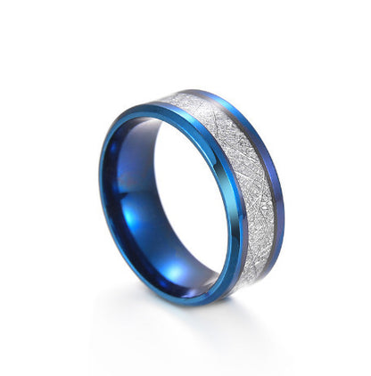 Ice Silk Foil Men's Titanium Steel Fog Ring