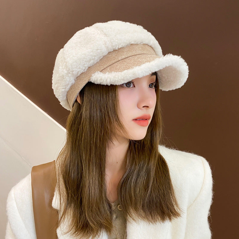 Autumn And Winter Woolen Thick Warm Peaked Cap