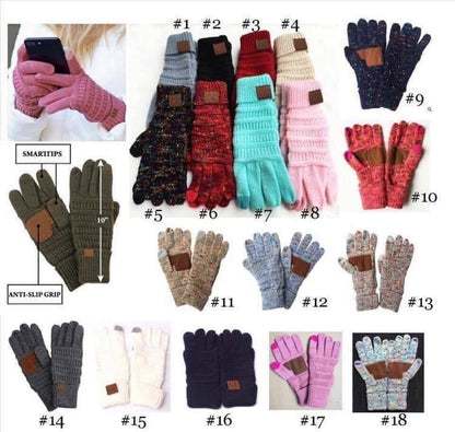 European And American Wool Knitted Turn-over Labeling Touch Screen Gloves