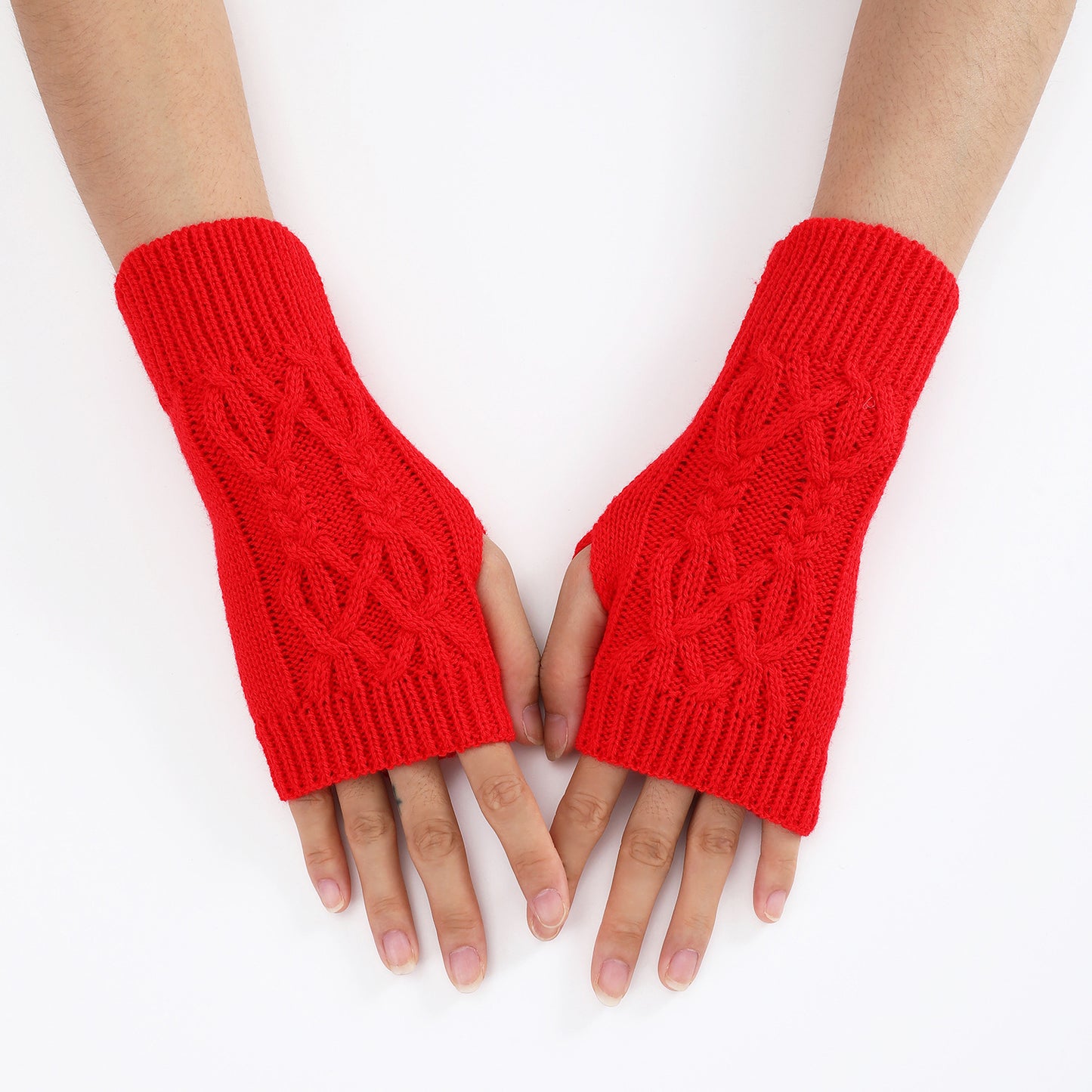 Knitted Half Gloves Female Cute Winter Open Finger Half Finger Student Male And Female Couple Wool