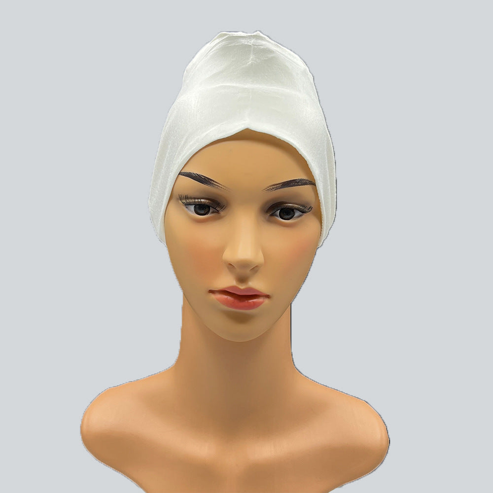 Satin Modal Mercerized Cotton Bottoming Hood Elastic Elastic Lace-up Adjustable Headscarf