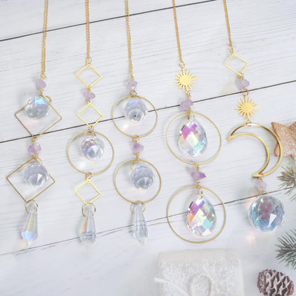 Purple Gravel DIY Crystal Hanging Piece Pendant Lighting