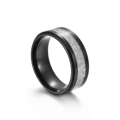 Ice Silk Foil Men's Titanium Steel Fog Ring