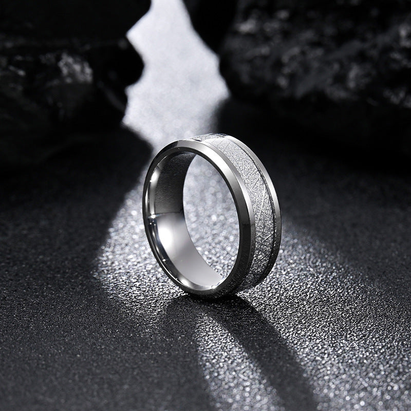 Ice Silk Foil Men's Titanium Steel Fog Ring