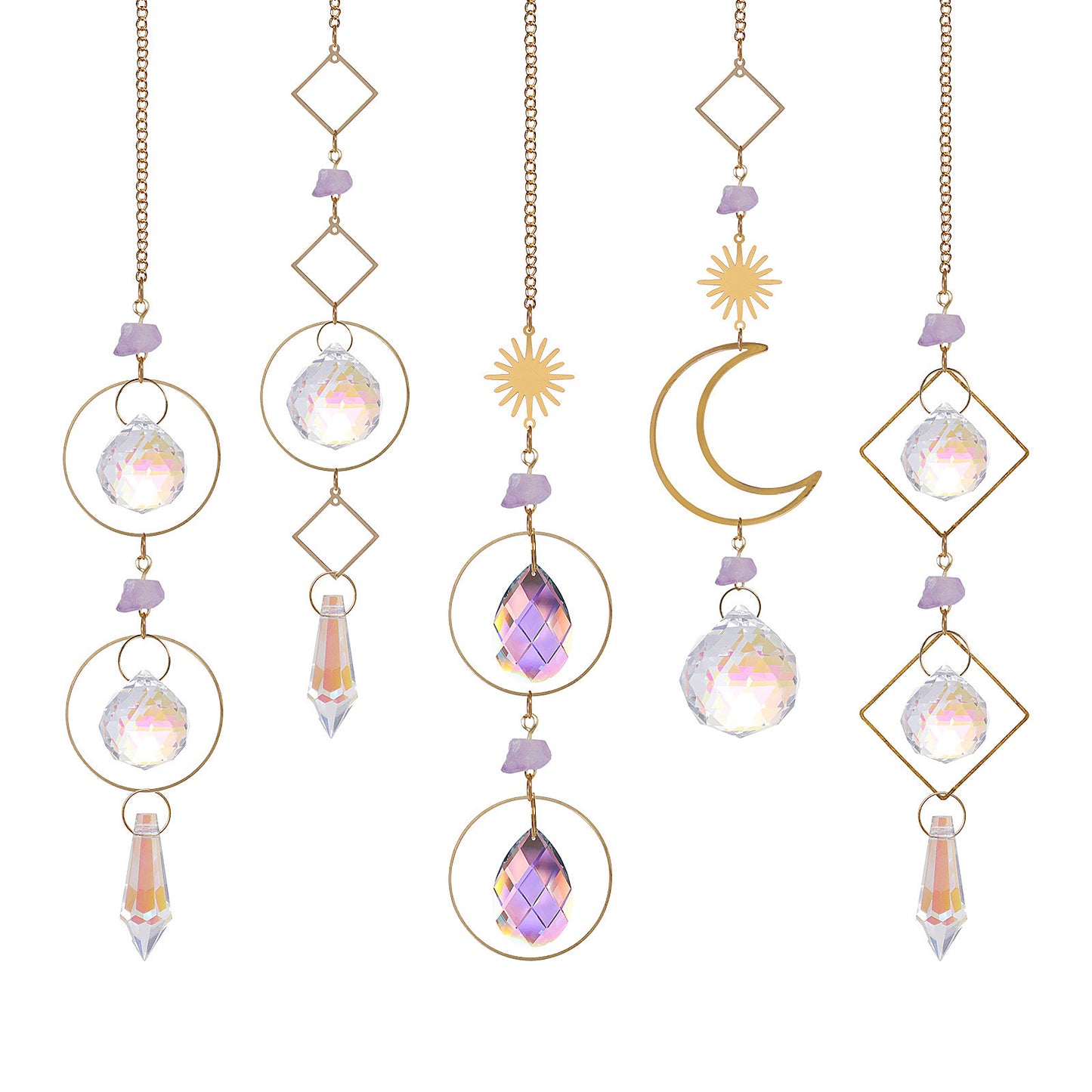 Purple Gravel DIY Crystal Hanging Piece Pendant Lighting