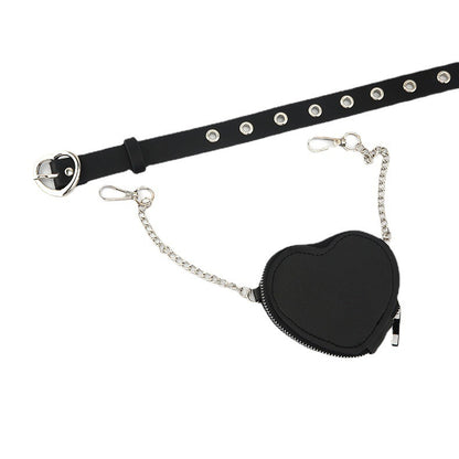 Mini Love Heart Belt Small Waist Bag Detachable Belt Decoration Bag