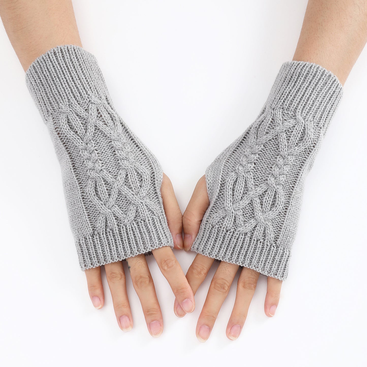 Knitted Half Gloves Female Cute Winter Open Finger Half Finger Student Male And Female Couple Wool