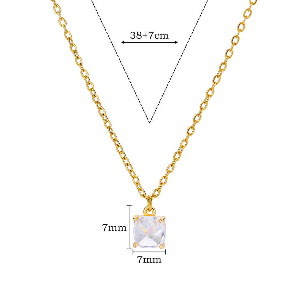 Simple Necklace Women's Niche Design Micro-inlaid Color