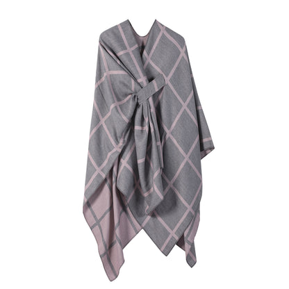 Women's Fashion Gingham Check Warm Scarf