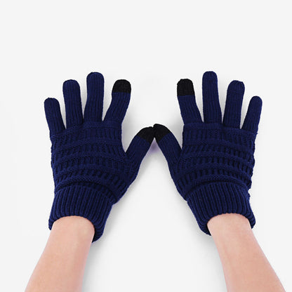 European And American Wool Knitted Turn-over Labeling Touch Screen Gloves