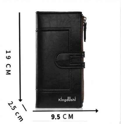 Women's Wallet Long Two-fold Zipper Plain