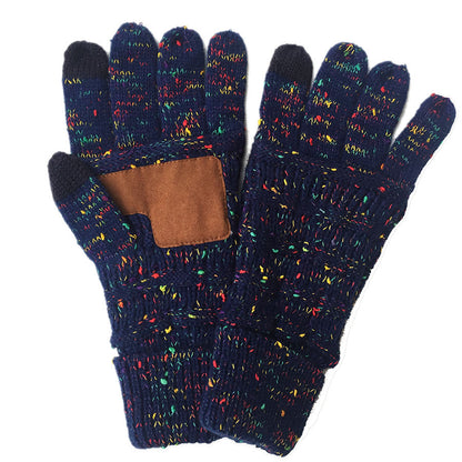 European And American Wool Knitted Turn-over Labeling Touch Screen Gloves