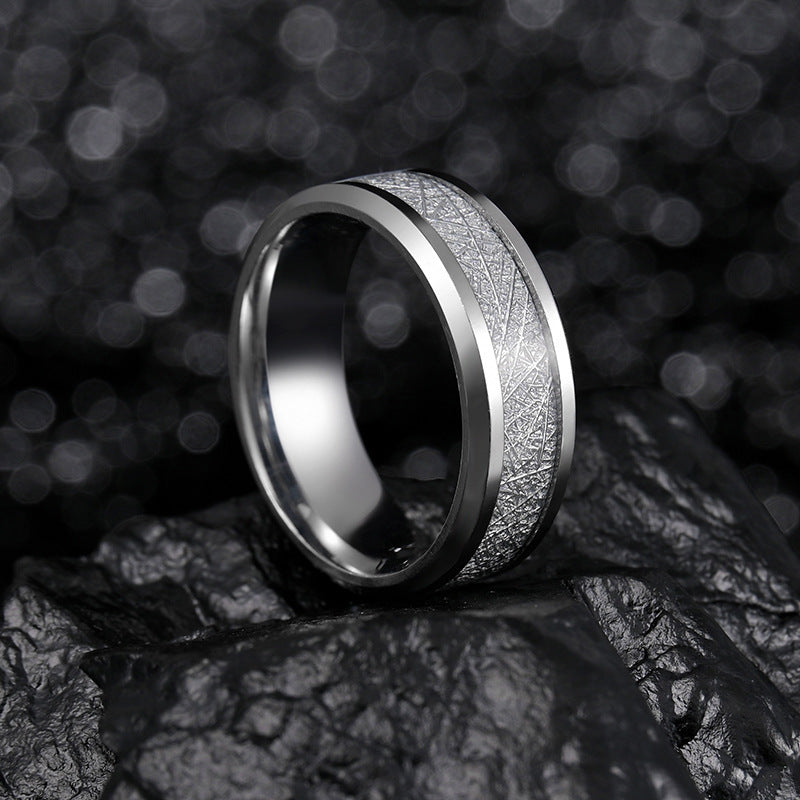 Ice Silk Foil Men's Titanium Steel Fog Ring