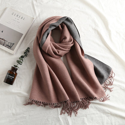 Cashmere-like Solid Color Scarf Double-sided Two-tone