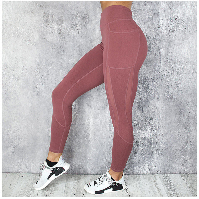 Quick-drying Mesh Stitching Cropped Running Sports Fitness Yoga Leggings