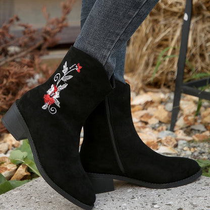 New Mid-calf Embroidered Women's Boots