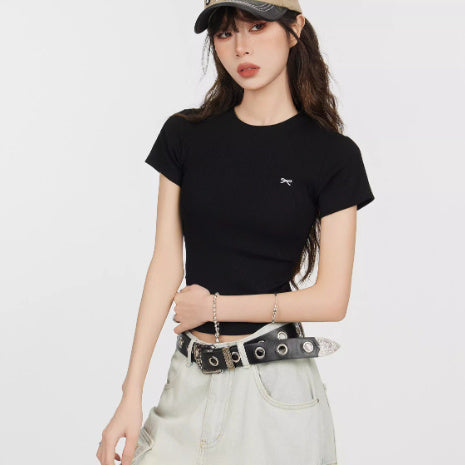 American-style Black Shoulder Short Sleeve