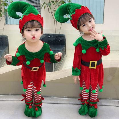 Christmas Children's Elf Dress Suit Costume