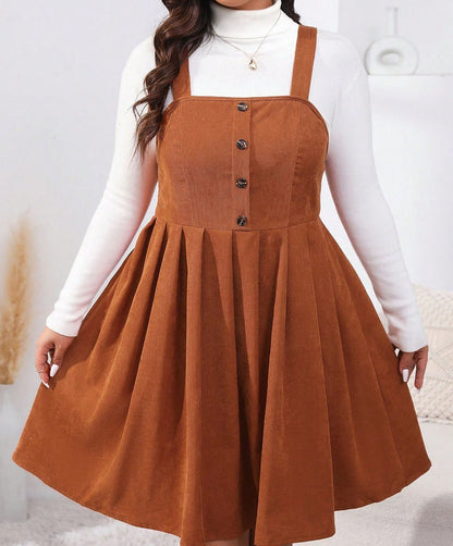 Plus Size Women's Suspender Dress