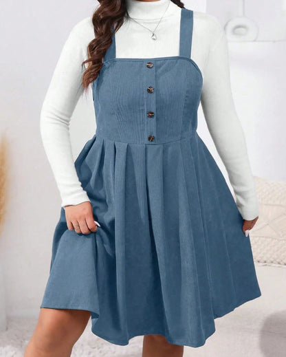 Plus Size Women's Suspender Dress