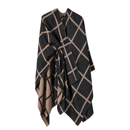 Women's Fashion Gingham Check Warm Scarf