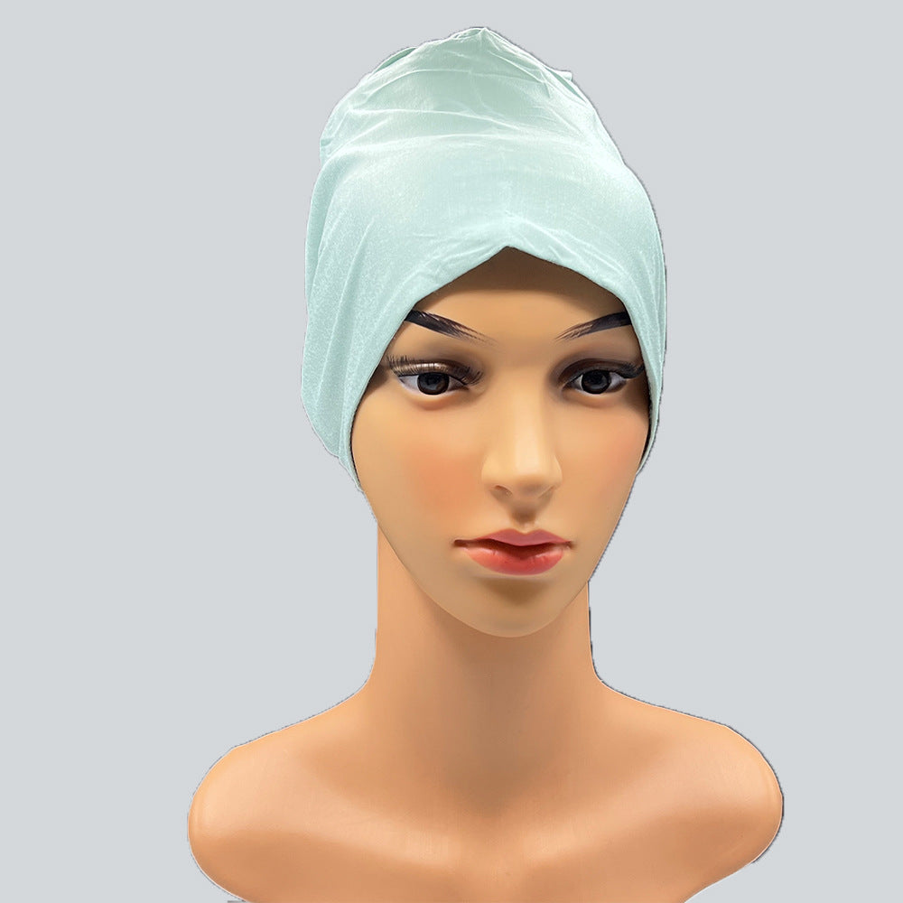 Satin Modal Mercerized Cotton Bottoming Hood Elastic Elastic Lace-up Adjustable Headscarf