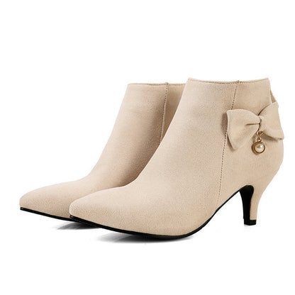 Pointed Toe Stiletto Martin Boots Women's Autumn And Winter