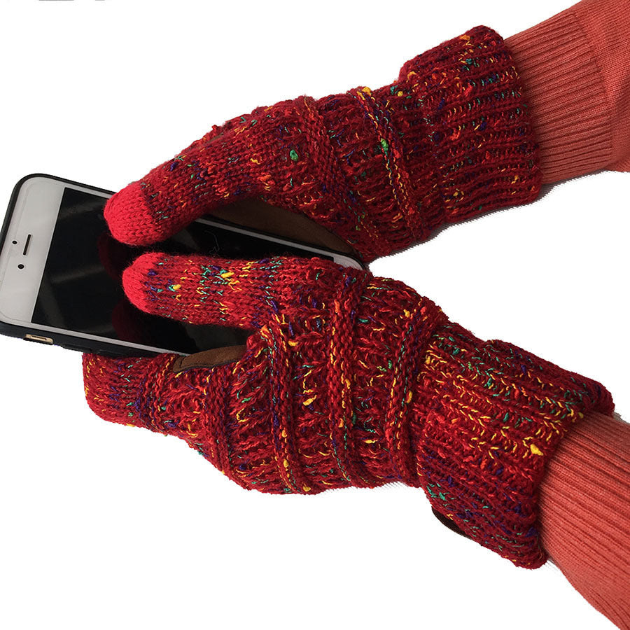 European And American Wool Knitted Turn-over Labeling Touch Screen Gloves