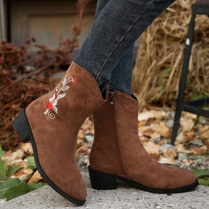 New Mid-calf Embroidered Women's Boots